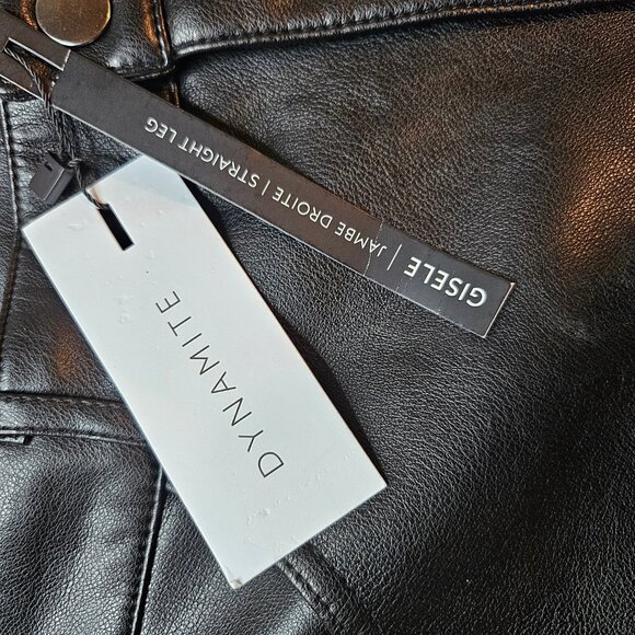 Dynamite Gisele Faux Leather Straight Leg Pants - Size 8 - Picture 5 of 10